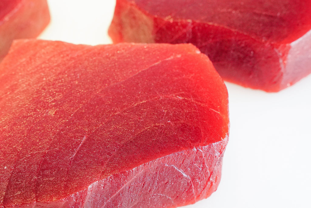Hawaiian bigeye ahi red sear cut, The Ahi Club