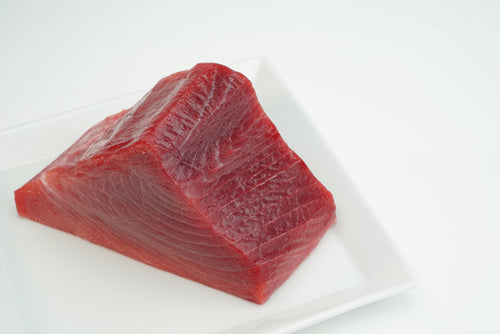 Hawaiian bigeye ahi bright red sashimi cut, The Ahi Club
