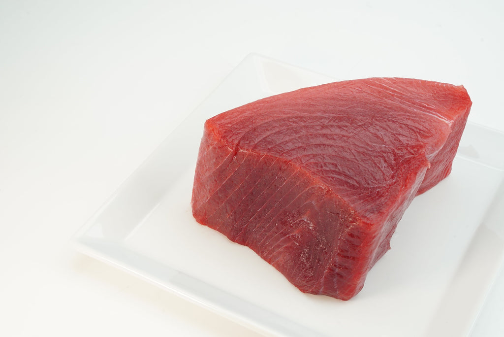 Hawaiian bigeye ahi red sear cut, The Ahi Club