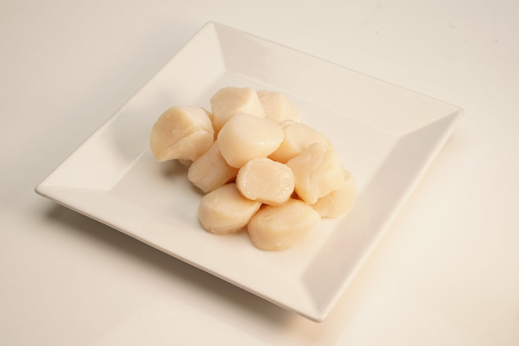 Sashimi grade U-10 sea scallops, Ahi Club