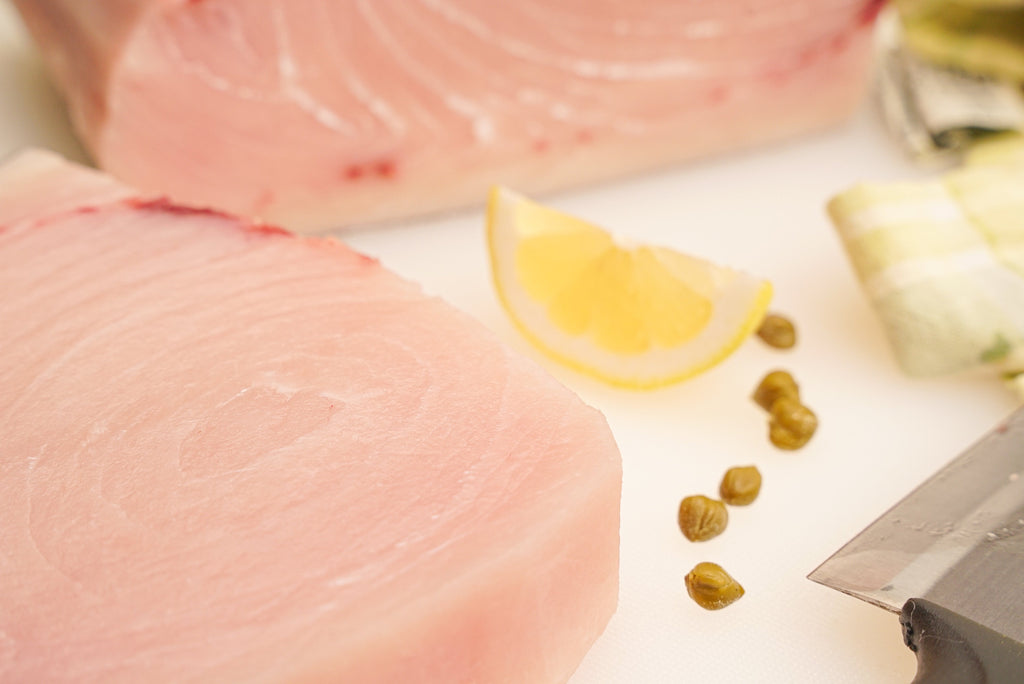 Hawaii wild caught swordfish sashimi cut, The Ahi Club
